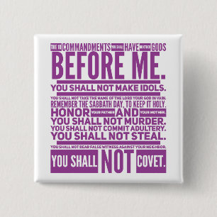 Los 10 Mandamientos - Botón Cuadrado