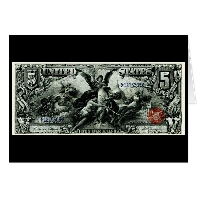 Los 1896 E.E.U.U. certificado de plata de cinco (Anverso (Horizontal))