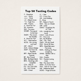 Los 50 mejores códigos de texto de Internet/celula