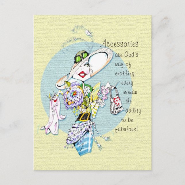 Los accesorios son a la manera de Dios... postal (Anverso)