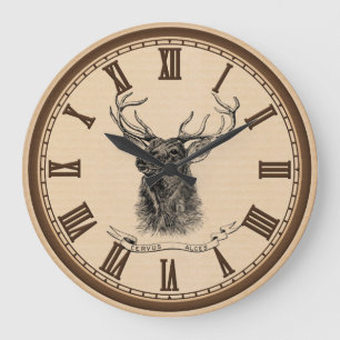 Los alces del vintage dirigen el reloj de pared de