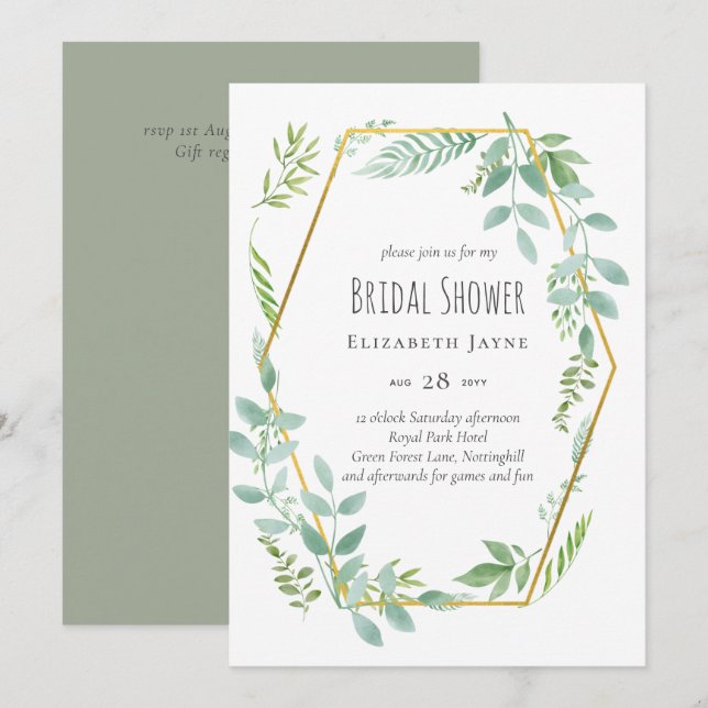 Los amantes de la naturaleza Boda Foral Greenery R (Anverso / Reverso)