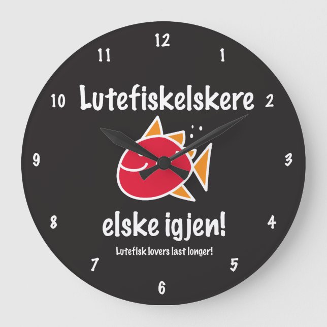 Los amantes de Lutefisk duran un reloj de pared (Anverso)