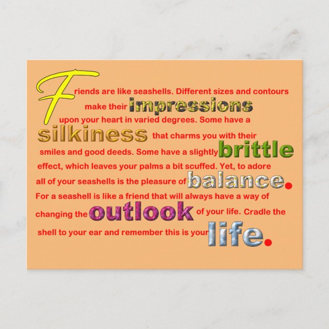 Los Amigos Son Como La Postales De Seasheles (Anverso)