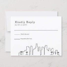 Los Ángeles, Boda Cali | RSVP estilizada de líneas