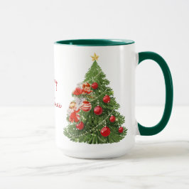 Los ángeles decorando la taza del árbol de Navidad