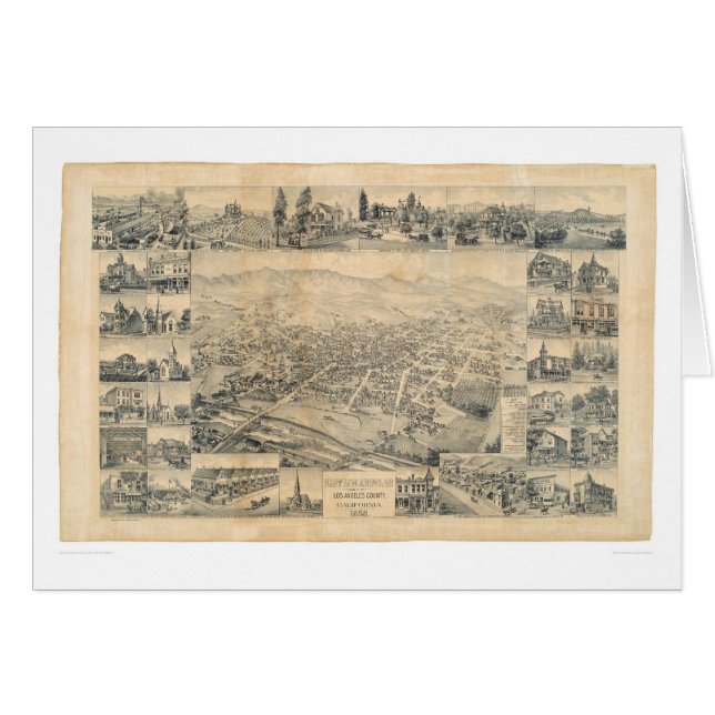 Los Ángeles del este, mapa panorámico 1888 (0900A) (Anverso (Horizontal))