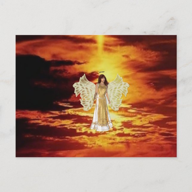 Los ángeles en la postal del cielo (Anverso)