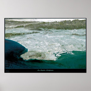 Los Ángeles, mapa de impresión por satélite de CA 