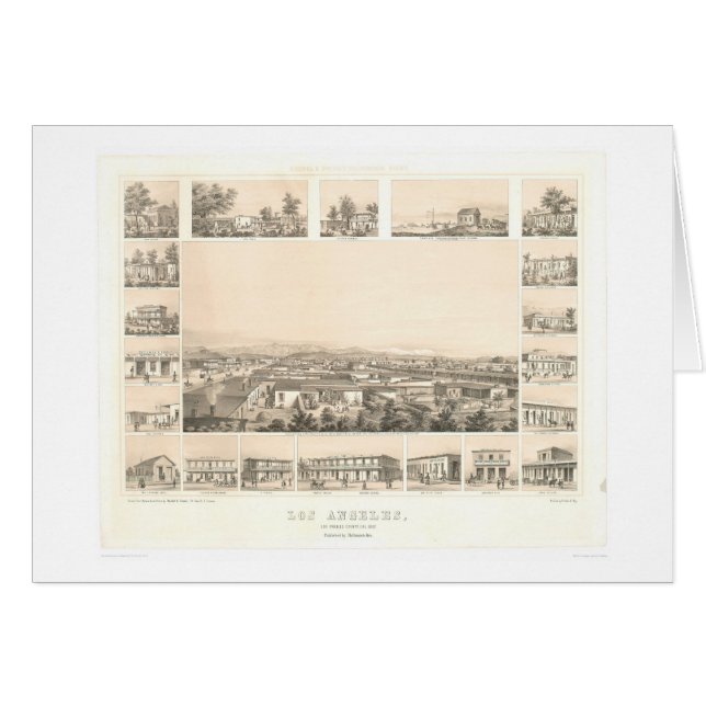 Los Ángeles, mapa panorámico 1857 (0903A) del CA (Anverso (Horizontal))