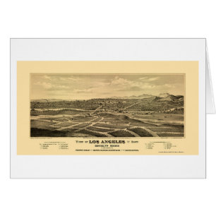 Los Ángeles, mapa panorámico de CA - 1877
