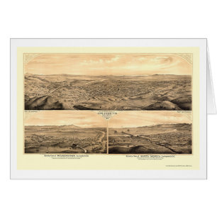 Los Ángeles, mapa panorámico de CA - 1877