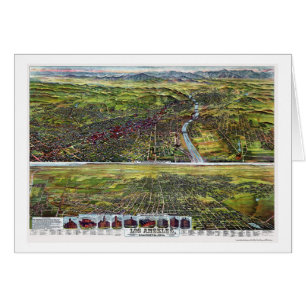 Los Ángeles, mapa panorámico de CA - 1894