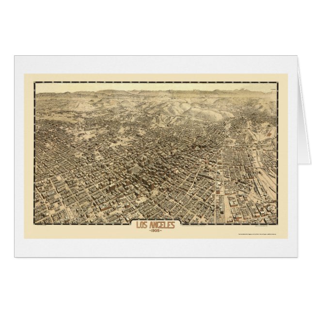 Los Ángeles, mapa panorámico de CA - 1909 (Anverso (Horizontal))