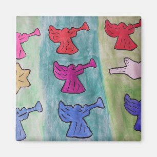 Los ángeles navidades con el imán Trumpets