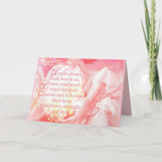 Los ángeles siempre caminan al lado de la tarjeta