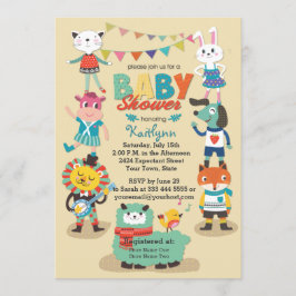 Los animales celebran la invitación de Baby Shower