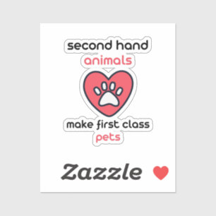 Los animales de segunda mano hacen pegatina a los 
