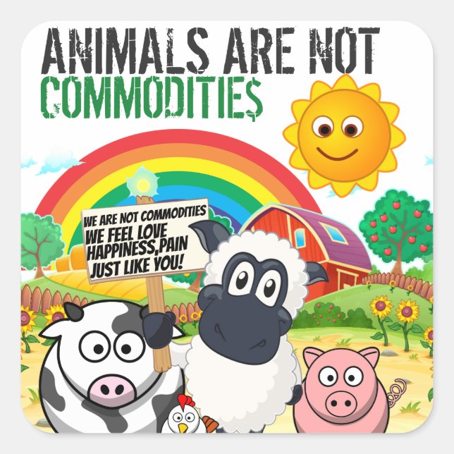 LOS ANIMALES NO SON PEGATINAS DE PRODUCTOS BÁSICOS (Anverso)