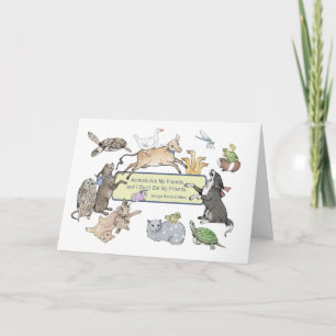 Los animales son mi tarjeta de felicitación doblad