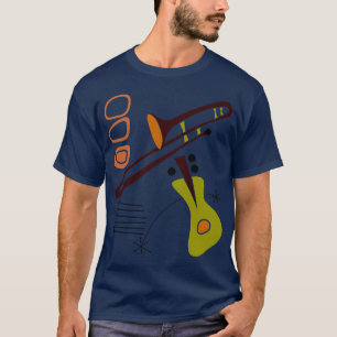 Los años 50 retros camisa abstracta de la guitarr
