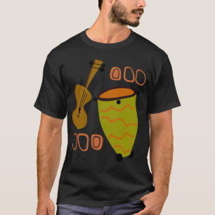 Los años 50 retros camisa abstracta de la guitarr