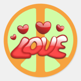 Los años 60: Pegatina de Paz y Amor