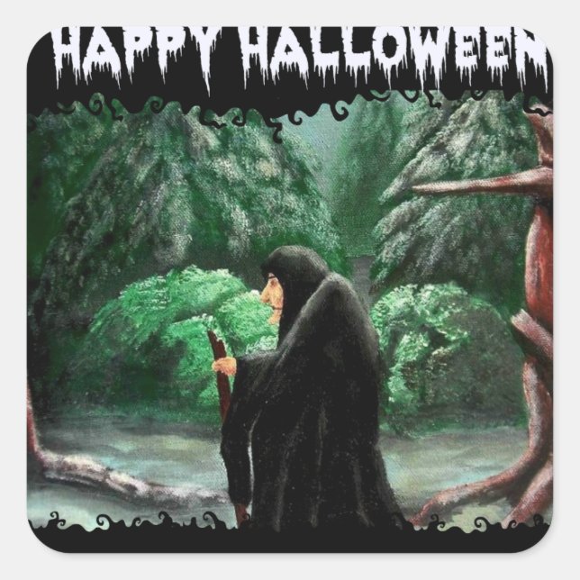 Los antiguos Pegatinas de Halloween Crone (Anverso)