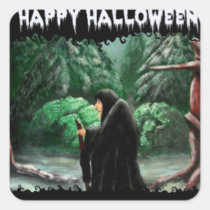 Los antiguos Pegatinas de Halloween Crone