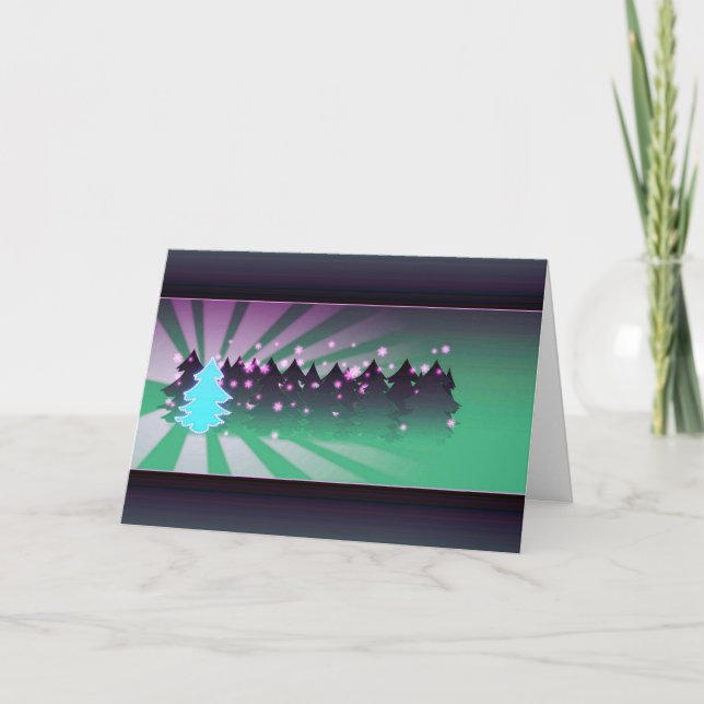 Los árboles de Navidad sombras de la tarjeta de va (Anverso)
