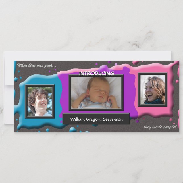 Los artistas rosa y azul hacen anuncio de nacer mo (Anverso)