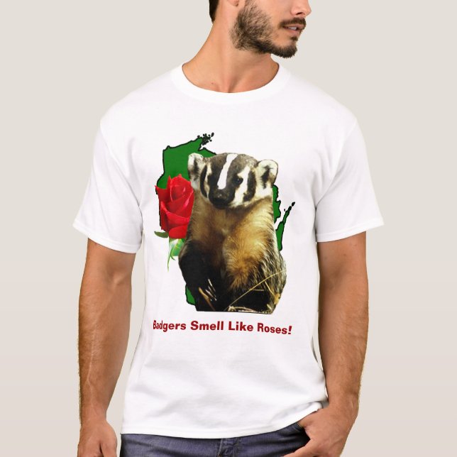 Los Badgers Huelen Como Camiseta De Rosas (Anverso)