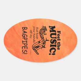 Los Bagpipes Sienten Al Pegatina Del Oval De La Mú