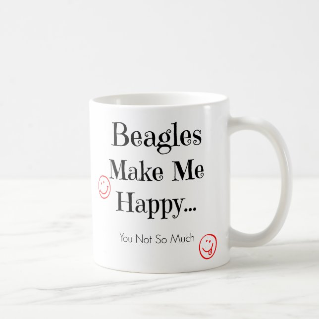 Los beagles me hacen feliz - taza de café del (Derecha)