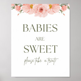 Los Bebés De Peach Floral Baby Shower Son Posters 