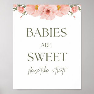Los Bebés De Peach Floral Baby Shower Son Posters 