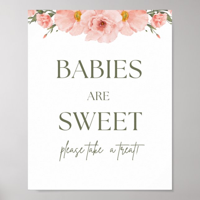 Los Bebés De Peach Floral Baby Shower Son Posters  (Frente)