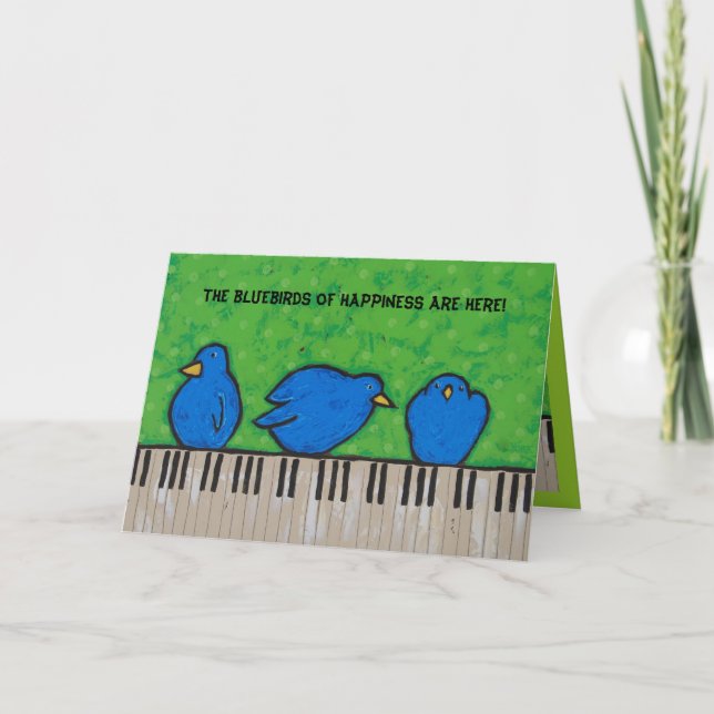 Los bluebirds de la tarjeta de la felicidad (Anverso)