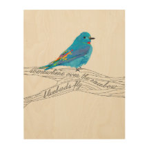 Los Bluebirds de madera del arte vuelan diseño