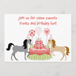 Los Bonitos Ponies Horse Birthday Invitación