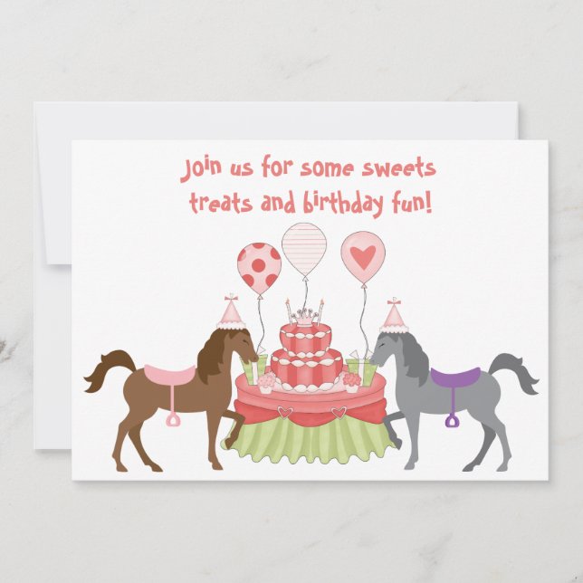 Los Bonitos Ponies Horse Birthday Invitación (Anverso)