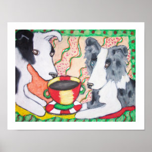 ¿Los borderes collies tienen café? Poster del arte