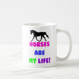Los caballos lindos son mis tazas de la vida