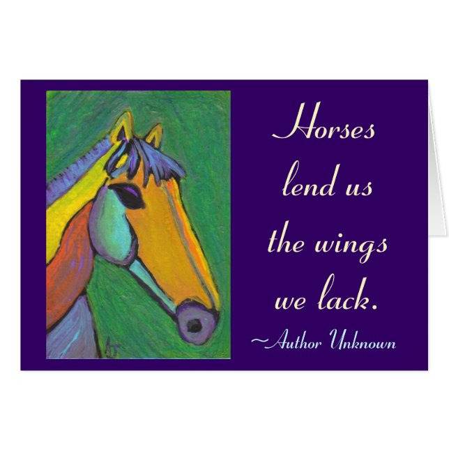 Los caballos nos prestan las alas que carecemos. - (Anverso (Horizontal))