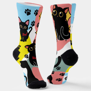 Los calcetines de gato negro más lindos - Regalo d