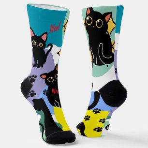 Los calcetines de gato negro más lindos - Regalo d