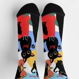 Los calcetines de gato negro más lindos - Regalo d