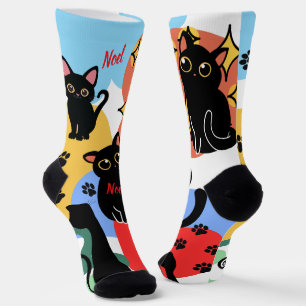 Los calcetines de gato negro más lindos - Regalo d