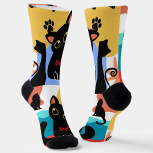 Los calcetines de gato negro más lindos - Regalo d