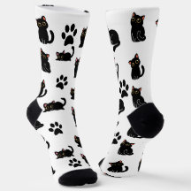 Los calcetines de gato negro más lindos regalo par